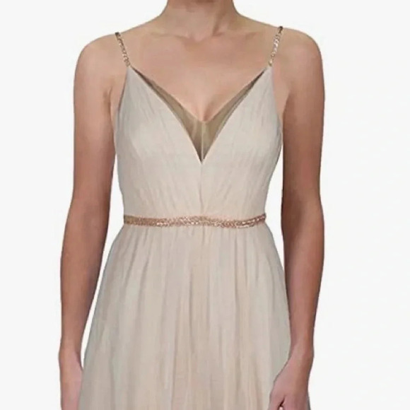 BCBGMAXAZRIA Women's Tulle Dress with Beaded Trim 4 - Picture 6 of 12
